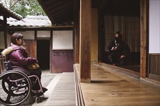 忍者博物館でのからくり実演のようす